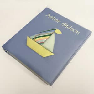 Large Ring Bound Photo Album In Silk With Pastel Sailboats