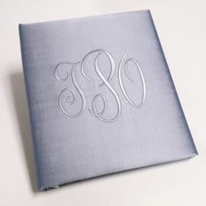 Large-Baby-Photo-Album-AR11SSP-Blue-Silk-Fancy-Monogram-Baby-Blue-Thread