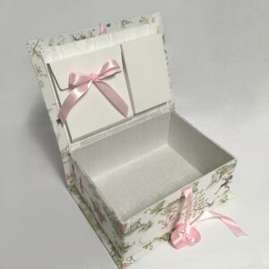 Medium-Baby-Keepsake-Box-B14C-BG - Multicolored Nursery Rhyme Cotton - open