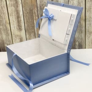Medium Baby Keepsake Box In Silk With Airplane