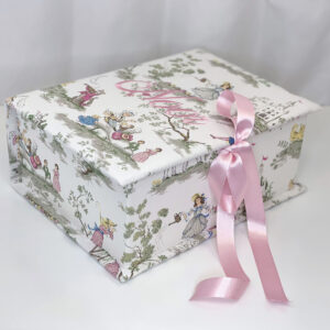 Nursery-Toile-Baby-Keepsake-Box-Medium-Ballantines-Baby-Pink-Thread-B14C-BG