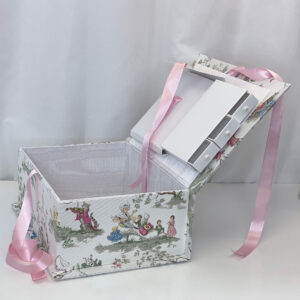 Nursery-Toile-Baby-Keepsake-Box-Medium-Ballantines-Baby-Pink-Thread-B14C-BG-open-alt