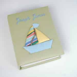 Small Hardbound Photo Album in Cotton with Pastel Sailboat
