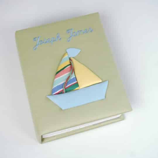 Small Hardbound Photo Album in Cotton with Pastel Sailboat