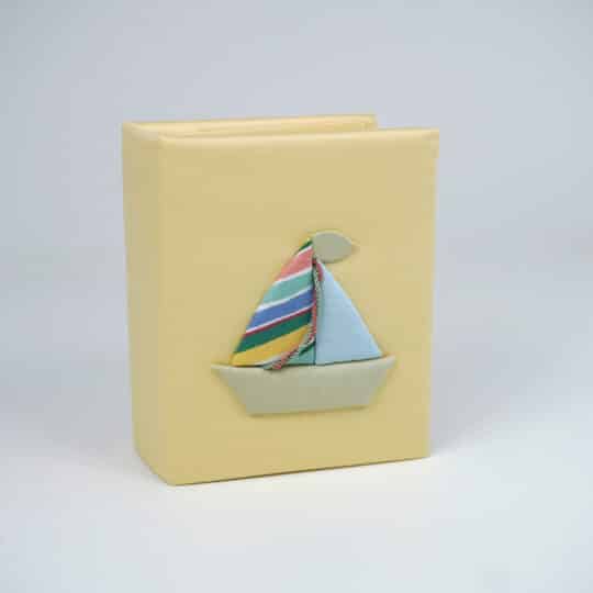 Small Hardbound Photo Album in Cotton with Pastel Sailboat