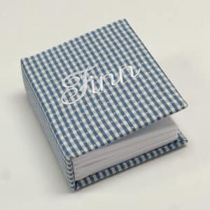 Small Hardbound Photo Album In Gingham Cotton