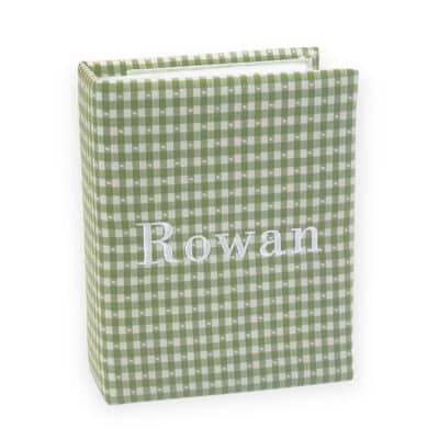 Small Hardbound Photo Album In Gingham Cotton