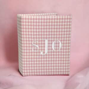 Small Hardbound Photo Album In Gingham Cotton