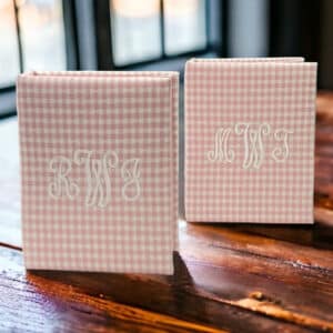 Small Hardbound Photo Album In Gingham Cotton
