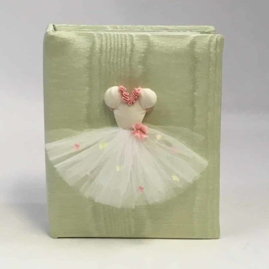 Small Hardbound Photo Album In Moiré With Ballerina Tutu