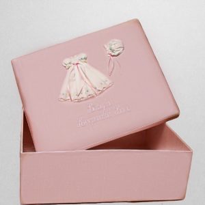B21R-12G-Pink-Shantung-Style-51-White-Thread-Babys-Keepsake-Box
