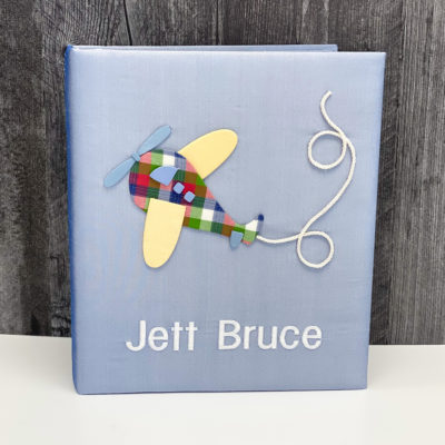 Baby Memory Book In Silk With Airplane
