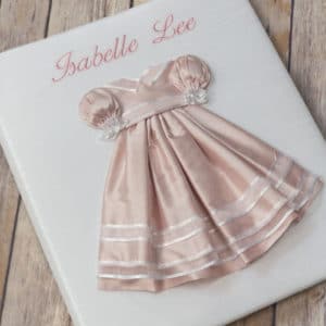Baby Memory Book In Shantung With Silk Dress