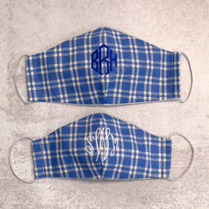 Face-Mask-Blue-Plaid-Personalized-Front