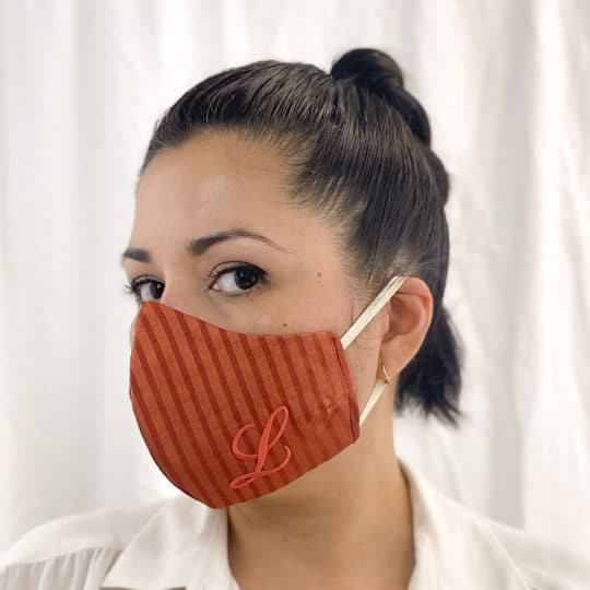 Face-Mask-Polished-Striped-Cotton-Monogram-Front-Model