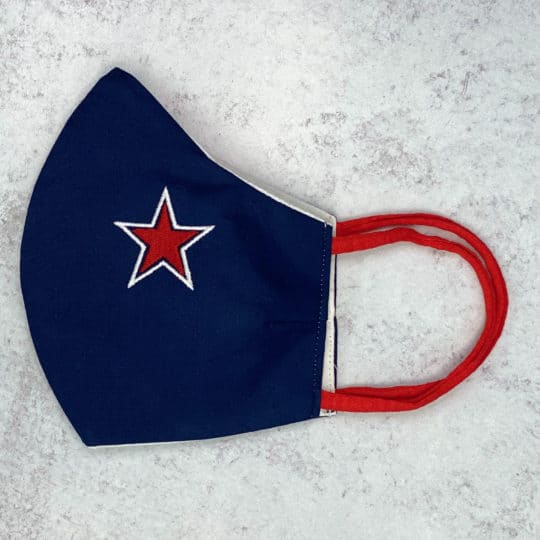 Blue Mask with Embroidered Red Star