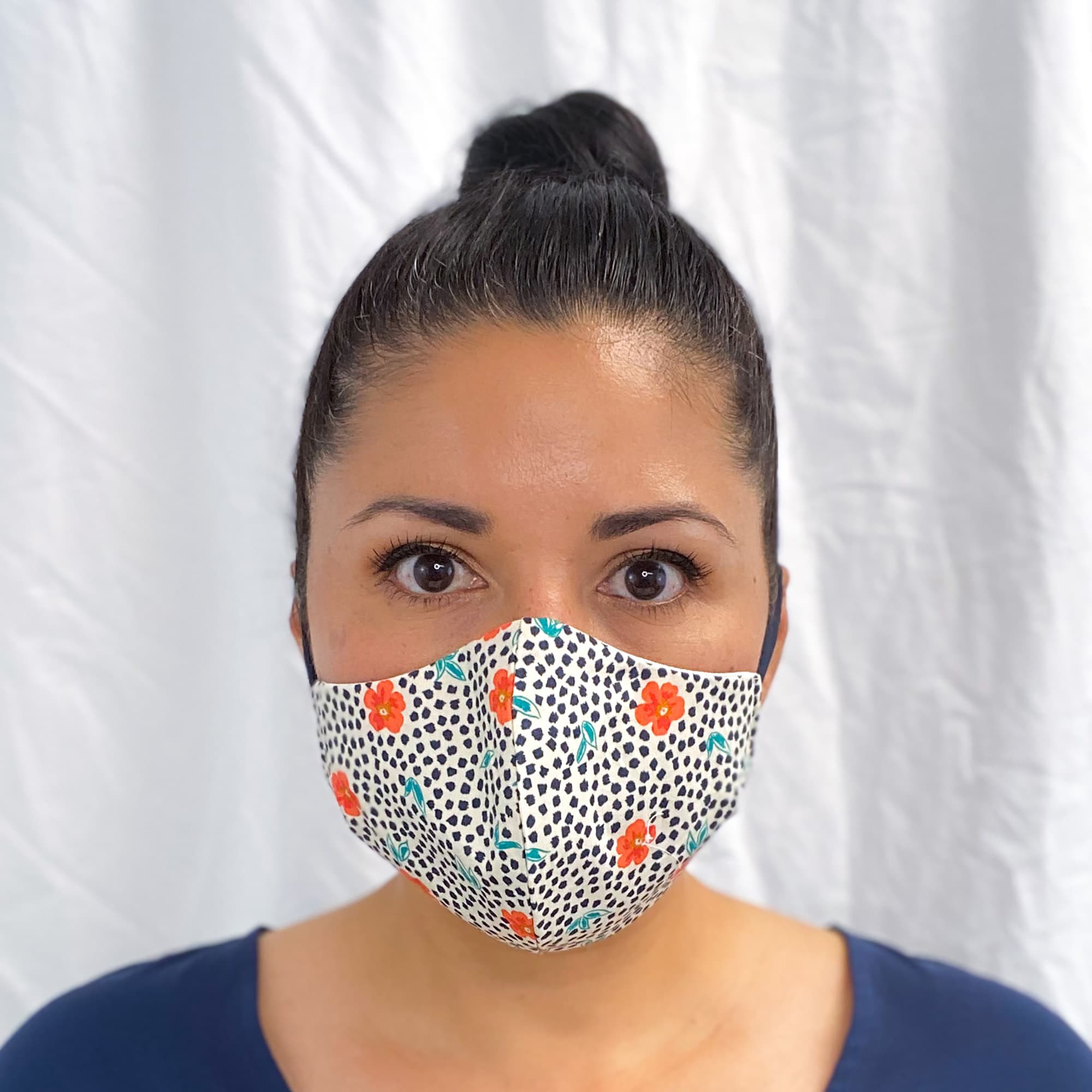 Face Mask Spotted Coral Floral