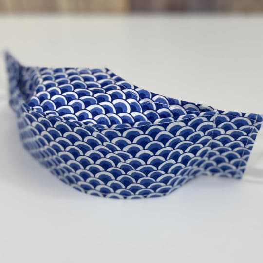 Flat Front Face Mask - Blue Fish Scales