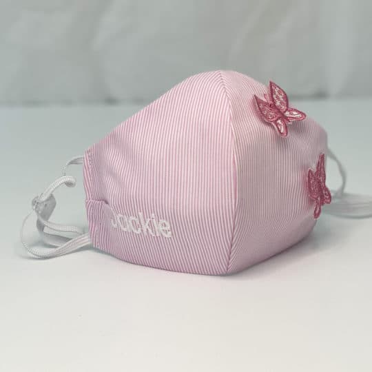 face-mask-two-butterfly-pink-white-stripes-personalized-block-white-thread