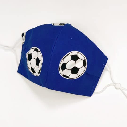 Soccer Balls on Blue Face Mask