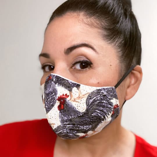 Face Mask covered in roosters