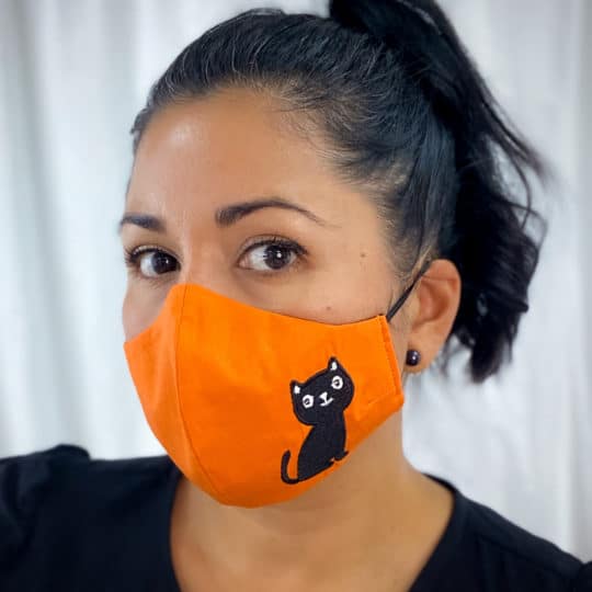 Halloween Black Cat Face Mask