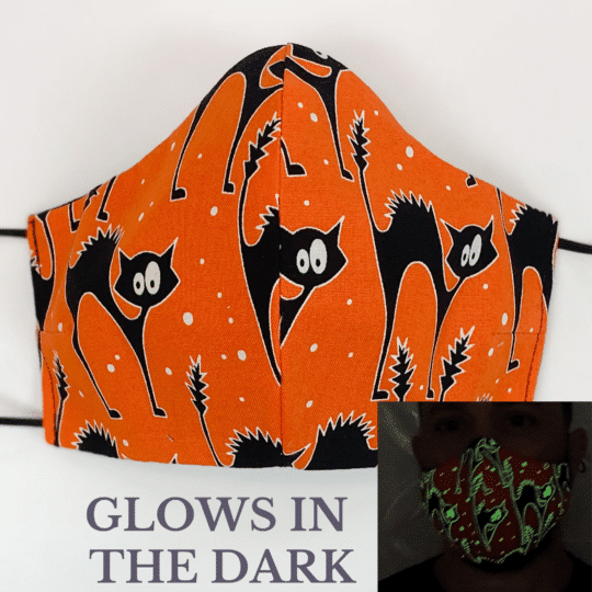 Glow in the Dark Scaredy Cats face mask