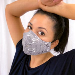 Silver Sparkles Face Mask