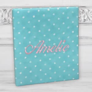 Large Baby Photo Album Darling Dots Sea Glass