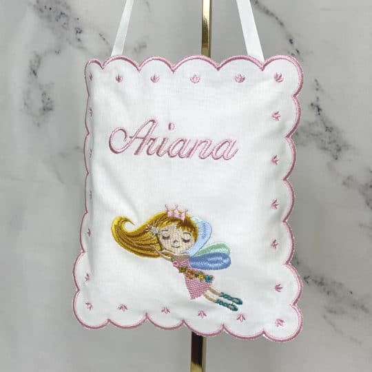 Tooth Fairy Princess Hanging Sign Pillow - personalized with a name
