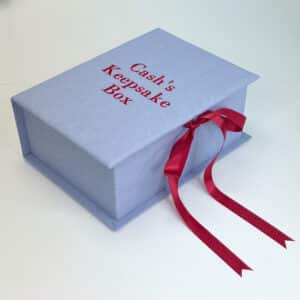 Medium Baby Keepsake Box in Micro Striped Cotton