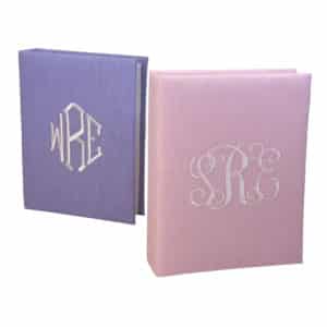 Medium Hardbound Photo Album Micro Striped Cotton Pink & Blue