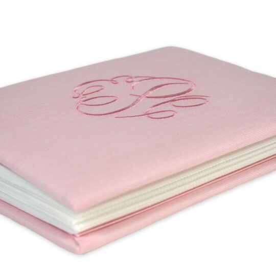 Medium Hardbound Photo Album Micro Striped Cotton Pink