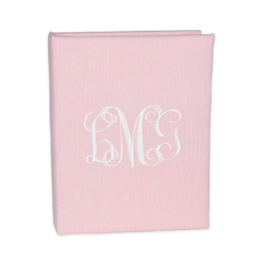 Medium Hardbound Photo Album Micro Striped Cotton Pink