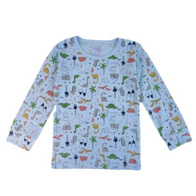 Dinosaurs Sleepwear Long Sleeve Shirt Blue