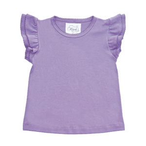 Ruffle Sleeve Shirt 100% Pima Cotton Lavender