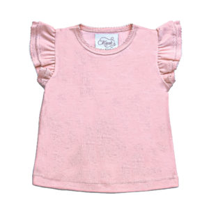 Ruffle Sleeve Shirt 100% Pima Cotton Light Pink