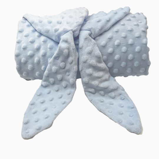 Minky/Pima Baby Blanket – Bunny Ears Hoodie Blue