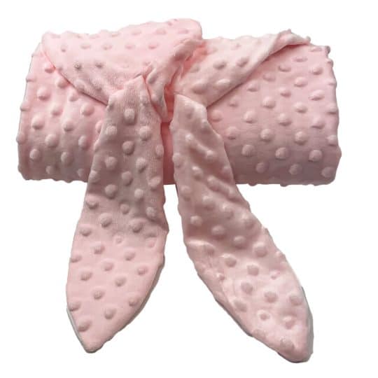Minky/Pima Baby Blanket – Bunny Ears Hoodie Pink