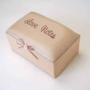 Small Baby Keepsake Box in Beige Shantung