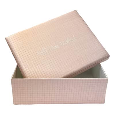 Large Baby Keepsake Box In Textured Silk Squares