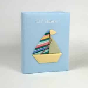 Medium Hardbound Album with Pastel Sailboats on Cotton