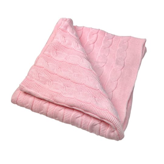 Knit Pima Cotton Baby Blanket Pink