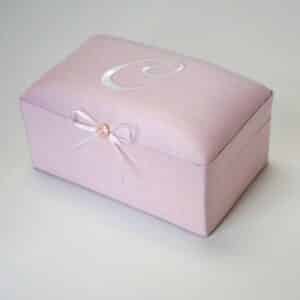 Small Baby Keepsake Box in Pink Shantung