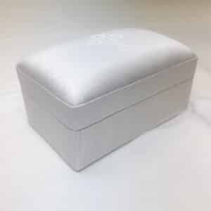 Small Baby Keepsake Box in White Shantung