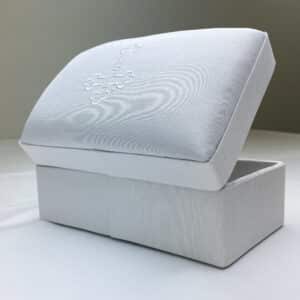 Small Baby Keepsake Box in White Shantung