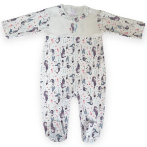 Sleepwear Baby Footed Pajamas with Mermaids print