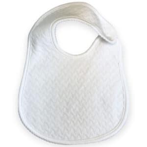 White Pima Jacquard Pima Bib
