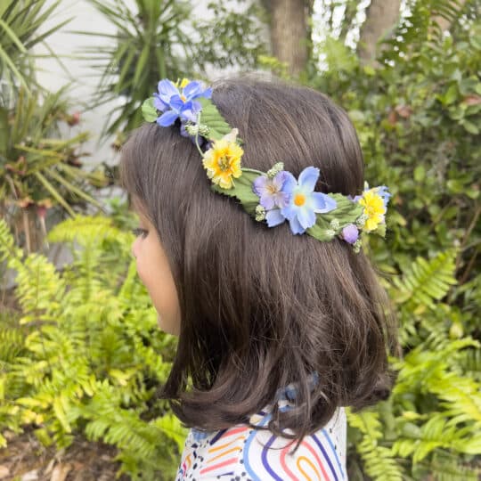 Matching Blue Flowers Head Crown