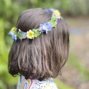 Matching Blue Flowers Head Crown